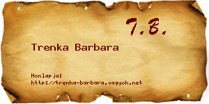 Trenka Barbara névjegykártya